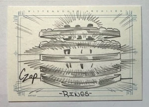 STARGATE SG-1 : RARE ARTIST SKETCH CARD RINGS by JOHN CZOP SKETCHAFEX - Picture 1 of 2