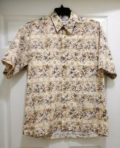 Pierre Cardin Men's L Hawaiian Shirt Yellow Tropical Pattern - Picture 1 of 8