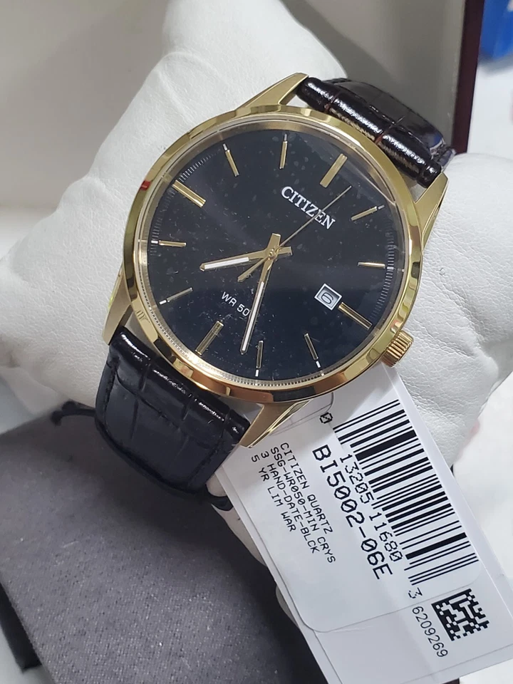 Citizen Bi5002-06e Leather Strap Band Quartz Men's Watch 39mm