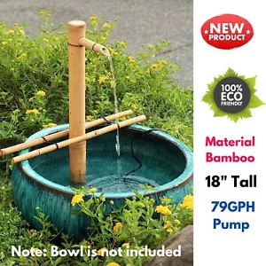 Zen Garden Bamboo Water Fountain w/ Pump Pond Kit for Backyard Deck Patio Decor - Picture 1 of 16