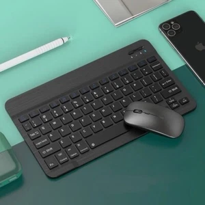 Bluetooth Keyboard and Mouse Combo for iPad iPhone iOS 13/Samsung/Android/Window - Picture 1 of 15
