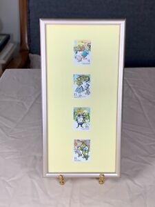 Vintage Framed British Postage Stamps Literary Art 1979 THE YEAR OF THE CHILD