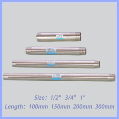1/2"-1" Male BSP Threaded Pipe Fitting L: 100 - 300 MM Stainless Steel SS 201 - Image 1 of 4