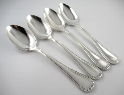 Cristofle MALMAISON 4 Oval Soup Spoons Silverplate Flatware 7-1/2" - Image 1 of 4