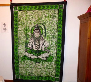 Wandschmuck, Baumwolle, aus Indien, sitzender Shiva - Bild 1 von 2