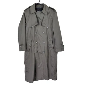 London Fog Towne Trench Coat Men Size 38R Double Breasted Zip Out Fleece No Belt - Picture 1 of 9