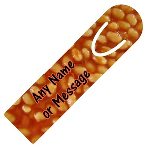 PERSONALISED BAKED BEANS PRINT BOOKMARK ALUMINIUM PAGE HOLDER READING GIFT - Picture 1 of 4