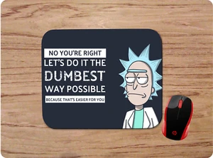 RICK MORTY INSULT QUOTE CUSTOM NON-SLIP NEOPRENE MOUSEPAD HOME OFFICE OFFENSIVE - Picture 1 of 1