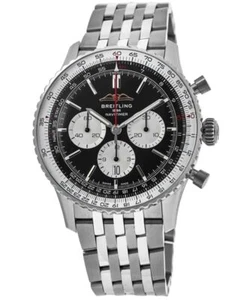New Breitling Navitimer B01 Chronograph 46 Black Men's Watch AB0137211B1A1 - Afbeelding 1 van 3