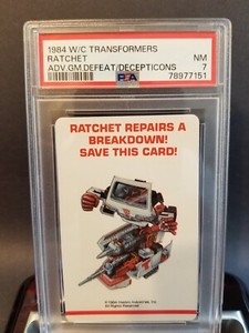 Christmas 1984 RATCHET G1 1ST PRINT RC CARD PSA 7 NM TRANSFORMERS