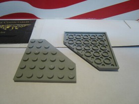 Lego Harry Potter (2) 6 x 6 WEDGE PLATE'S WITH CUTOUT LIGHT GRAY SET 4707 & MORE