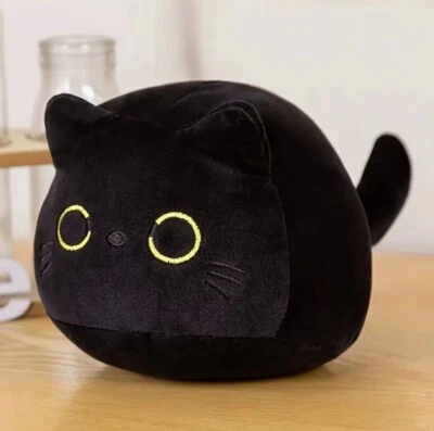 Pelúcia de gato desenho animado 18cm, pelúcia de gato preto, FRETE GRÁTIS NOS EUA - Imagem 1 de 4