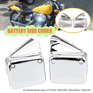 Motorcycle ABS Chrome Battery Side Cover For Honda Shadow Spirit 750 Black Widow - Bild 1 von 13