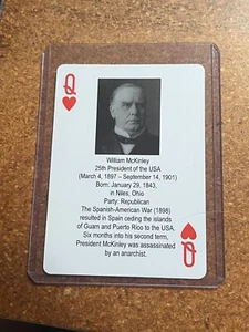 2011 Arcturus LLC The Presidents Playing Cards #Queen of Hearts William McKinley - Picture 1 of 2