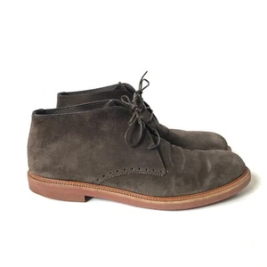 Ermeneglido Zegna Suede Chukka Boots Mens 12 EU 13 US Brown Lace Up Cortina Shoe - Picture 1 of 10