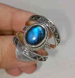 925 Sterling Silver Ring / Labradorite / Bohemian Ring / Womens Ring Bands / Tha