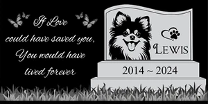 Pet memorial Engraved Marker, headstone Granite gravestone, Pomeranian dog - Picture 1 of 24