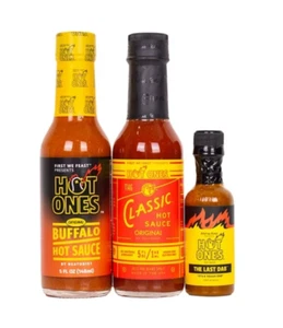 Hot Ones Trio Pack The Last Dab Xperience Edition Hot Sauce Kit Buffalo Classic - Picture 1 of 4