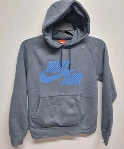 Sudadera con Capucha Nike Air Pullover Pequeña Gris Azul Logo Para Hombre S FA13 - Imagen 1 de 9