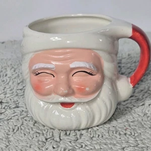 Taza cara de Papá Noel ojos cerrados de colección taza Japón Navidad pintada a mano pérdida de pintura - Imagen 1 de 10