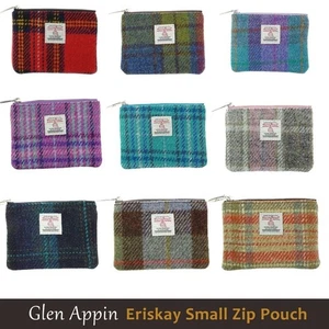 Glen Appin of Scotland Harris Tweed Eriskay Small Zip Pouch - Picture 1 of 19