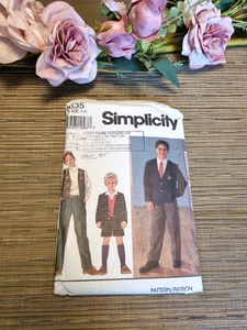 Simplicity 8635 Sewing Pattern Boys Trousers Shorts Waistcoat Jacket Vintage BEE - Picture 1 of 4