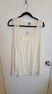 Old Navy Maternity Tank Top Maternity XXL Sleeveless Ivory NWT Bohochic Bohemian - Picture 1 of 8