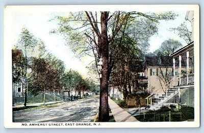 1920 East Orange New Jersey Vintage Postcard Amherst Street Road Houses Unposted - Image 1 of 2