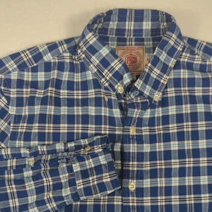 J Press Blue Plaid Long Sleeve Button-down Mens Shirt Size Medium - Picture 1 of 5