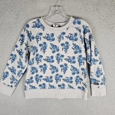 Толстовка женская The North Face средняя серая с цветочным принтом ребристый подол NF0A37MP - Изображение 1 из 4