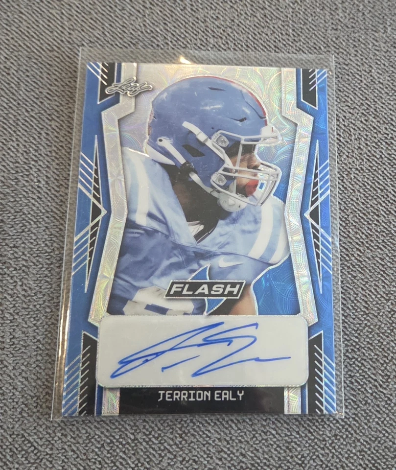 NFL Leaf Flash 2022 Jerrion Ealy PA-JE1 /20 Blue Kaleidoscope Auto - Image 1 of 1