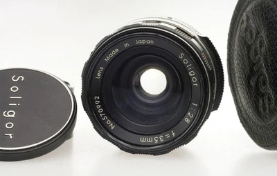 M42 screw Mount : 1 : 2,8 / 35 mm  SOLIGOR + Case + Caps , very nice Condition ! - Bild 1 von 4