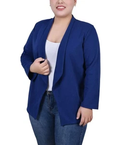 Blazer ponte manga 3/4 talla grande NY Collection para mujer (azul marino, 2X) - Imagen 1 de 4