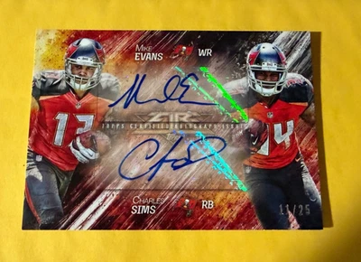 2014 Topps Fire- Dual Auto Mike Evans/Charles Sims DA-ES #11/25 - Image 1 of 2