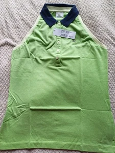 Lacoste Women's Sleeveless / Halter Neck Style Polo Shirt Size 16 Lime Green - Picture 1 of 3