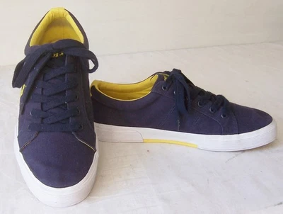 "POLO-Ralph Lauren" Gr.42 Sneaker/Turnschuhe/Segler blau Leinen wenig getragen - Bild 1 von 4