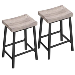Bar Stools, Counter Height Bar Stools Set of 2, 23.7 Inch Saddle Stools with ... - Picture 1 of 8