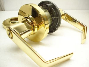 Schlage AL40S Sat 605 Schlafzimmer/Bad/Sichtschutzschloss Set Messing - T - Bild 1 von 4