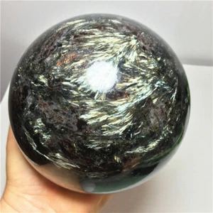 3.13Kg  Flash Russian Astrophylite with Garnet and Pyrite Sphere Ball  o596 - Picture 1 of 12