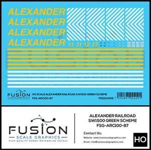 HO Scale Alexander Railroad SW1500 Green Scheme Locomotive Decal Set - Picture 1 of 1