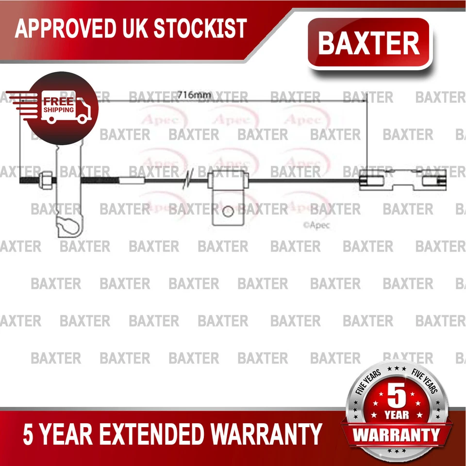 Fits Ford Transit 2.0 D dCi 2.3 Baxter Front Centre Hand Brake Cable 4044011 - Image 1 of 2