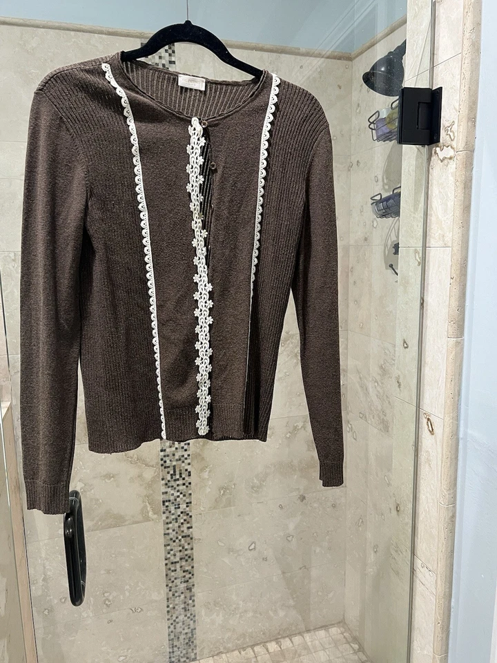 Cárdigan Valentino Viscosa Marrón Ojales Talla M Para Mujer S Sin Talla Foto 1 de 1