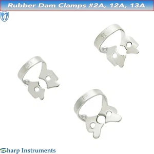 Rubber Dam Clamp Dental Ivory Molar & Premolar Brinker Steel Clamps 2A 12A, 13A - Foto 1 di 4