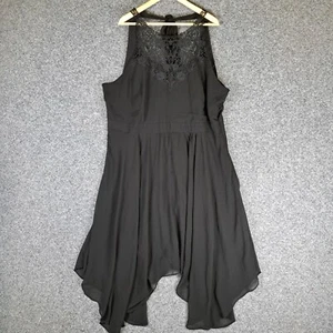 City Chic Womens Midi Dress Plus Size XL Black Lace Formal Event Occasion - Picture 1 of 11