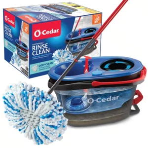 O-Cedar Easy Wring Rinse Deep Clean Mikrofaser Spin Mop Kopf und Eimer System - Bild 1 von 12