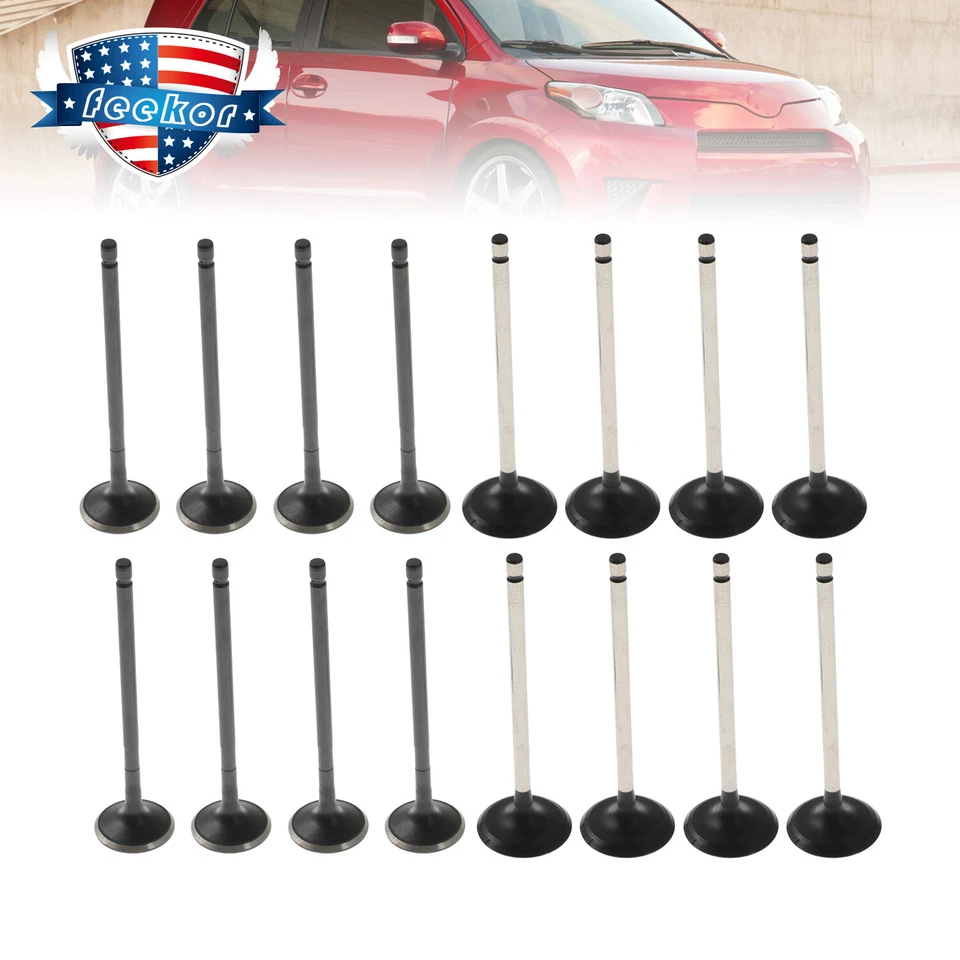 Nueva válvula de admisión de escape del motor 16 piezas para 2008 09 10 11 12 13 14 Scion xD Foto 1 de 4