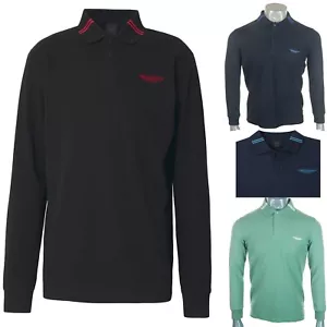 Nuevo Polo Para Hombre Hackett Aston Martin Alas Elásticas Manga Larga Repujado - Imagen 1 de 13