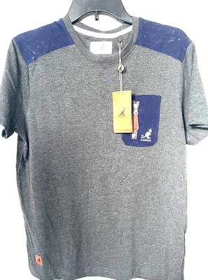 🔥 Camiseta para hombre KANGOL con bolsillo gris/azul Código del producto: K9050 TALLA PEQUEÑA NUEVA CON ETIQUETAS Foto 1 de 4