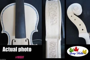 Violín sin terminar estilo Strad 4/4, incrustación superior y posterior, costilla y cuello tallados #10537 - Imagen 1 de 7