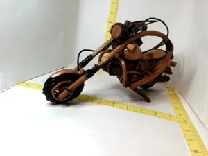 Wooden Motorcycle Vintage Figure from Different Types of Wood XL Size 12” Long - Picture 1 of 10